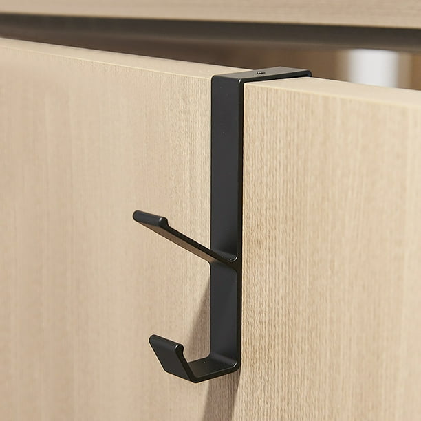Ganchos para colgar espacio Puerta de aluminio Gancho trasero Dormitorio Almacenamiento y organización Gancho para ropa Sin perforaciones Gancho doble Gancho para colgar en la pared Gancho detrás de l