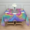 thumbnail image 3 of Colorful Tie Dye Pattern Square Tablecloth,Waterproof Square Table Cover,Wipeable Spillproof Washable Table Cover for Home Kitchen Party Decor 42"X42"(107x107cm), 3 of 6