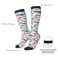 thumbnail image 5 of Picia Women Crew Soft Moisture-wicking Socks Colorful Shark Pattern Design Cotton Socks, One Size fit All, 5 of 9
