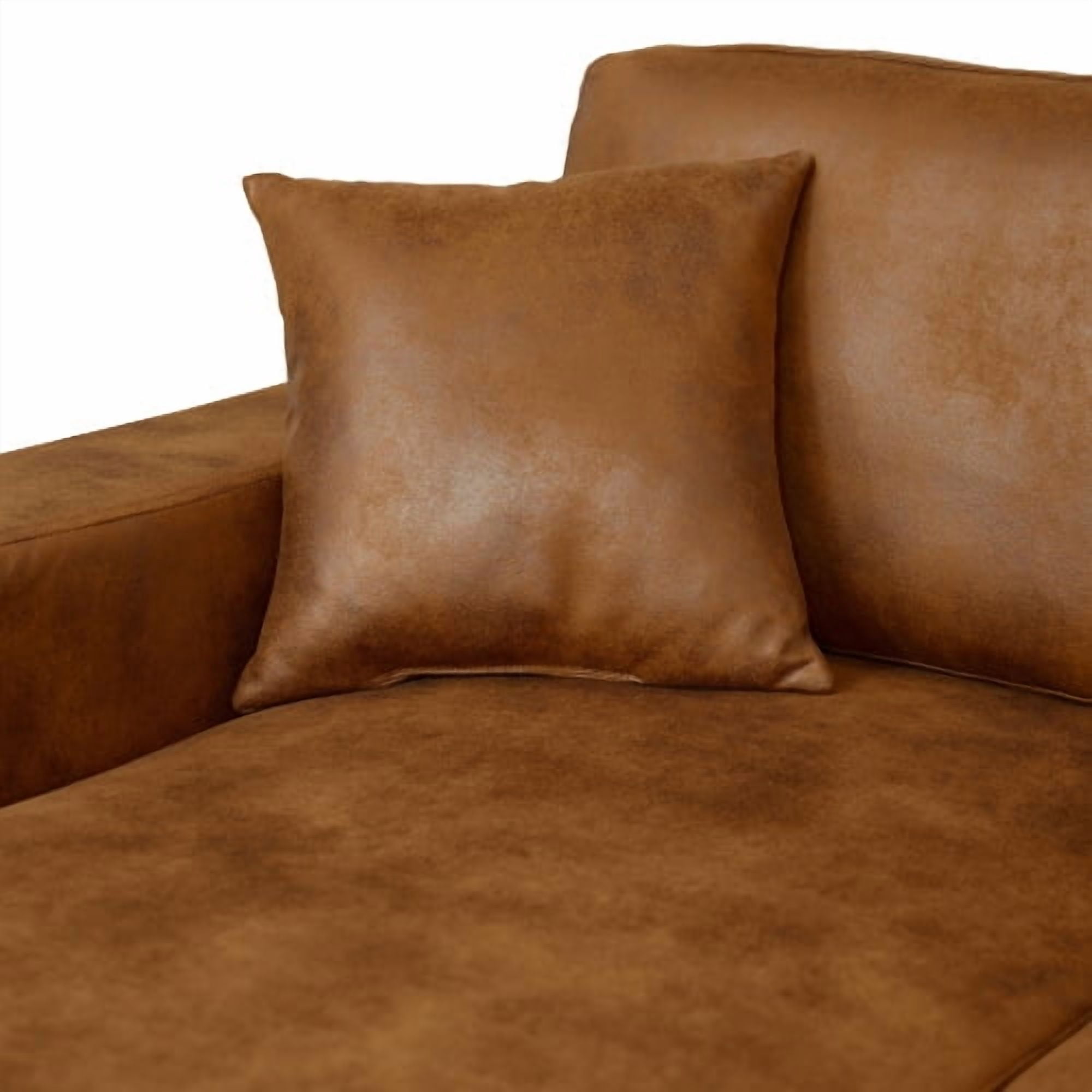 119" Corduroy U-Shaped Double Chaise Sectional Sofa, 4-Seater with Removable Cushions, Low-Profile, Antique brown