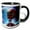 Black/White, variant on 3drose, Funny Fantasy Robot in Space. Blue Planet, Stars. Digital Art for You, 11oz Mug