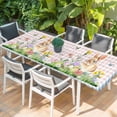 thumbnail image 2 of Happy Easter Bunny Table Cloths for 8 Foot Rectangle Tables, Spring Floral Pink Blue Plaid Patio Waterproof Elastic Fitted Tablecloths, Washable Rectangular Table Cover for Camping, 2 of 8