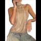 thumbnail image 3 of Blusas Ajustadas Sin Mangas con Cuello Halter, Lazo de Diamante, de Color Liso, para Mujer, Verano y Otoño 2025 Albaricoque L, 3 of 10
