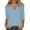 Light Blue, variant on Vivianyo HD Women's V Neck 3/4 Sleeve Linen Blend Top, Loose Fit Drop Shoulder Casual Blouse, Women's Hot Pink, Sizes S-5XL