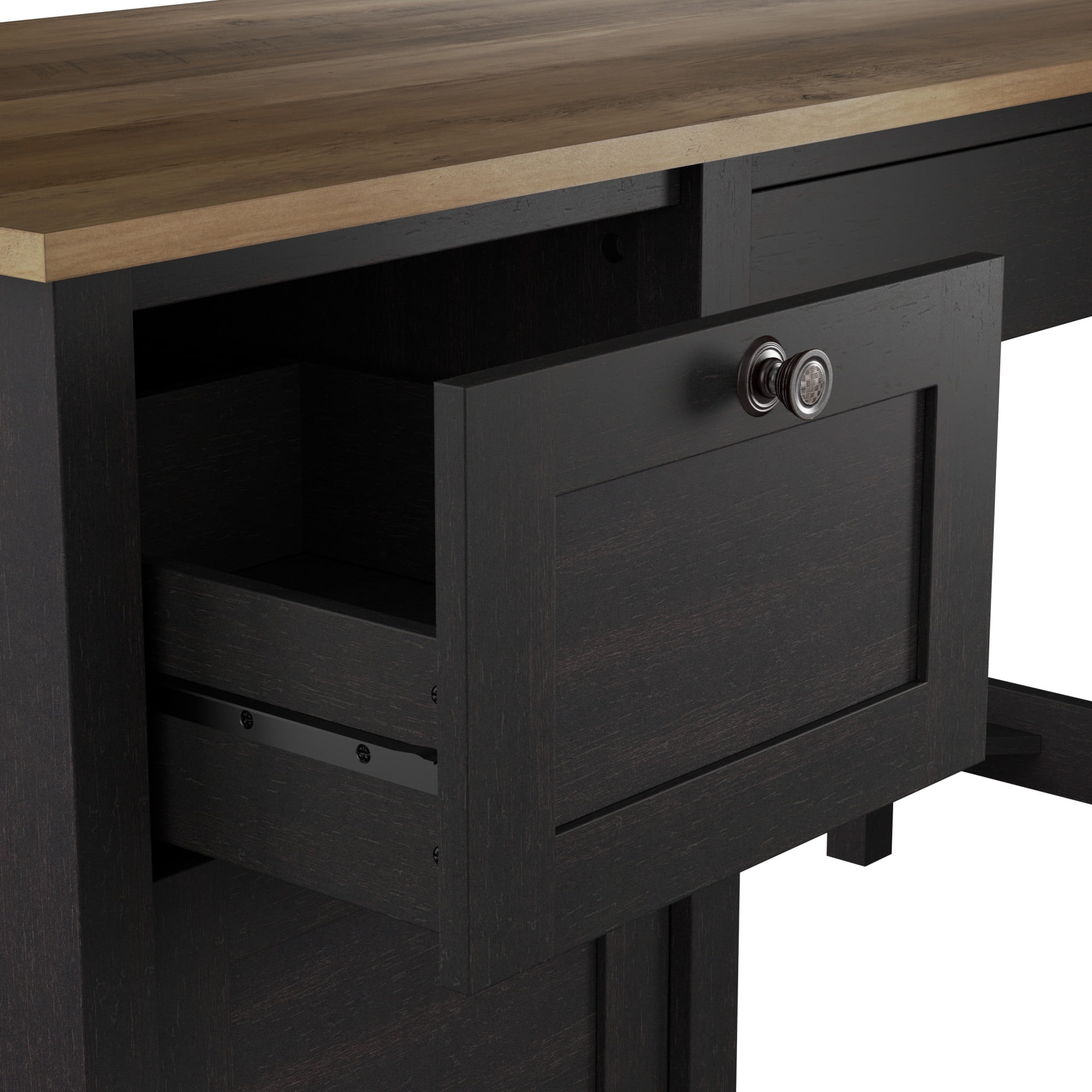 Mayfield 54W Computer Desk with Organizer in Vintage Black and
