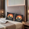 thumbnail image 2 of Set of 2 Decorative Throw Pillow Covers 18x18in - Family Silhouette Design with Circular Frame Perfect for Couch Bed Car - Warm Gradient Colors, 2 of 8