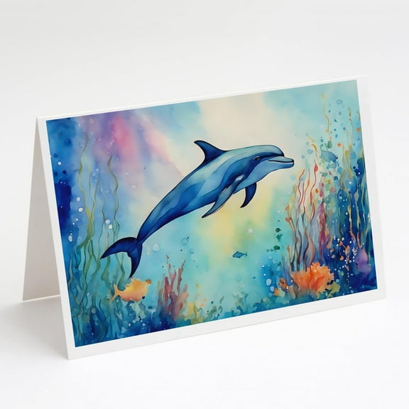 Dolphin Greeting Cards Pack of 8 7 in x 5 in