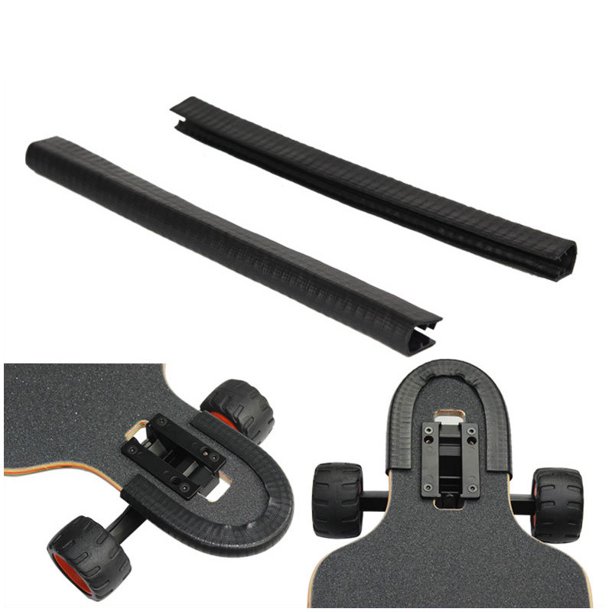 Protector de cubierta de monopatín, protección de borde de cubierta de longboard, cubierta de goma duradera que absorbe los golpes con excelente agarre protector de nariz y protector de cola