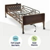 Semi Electric Hospital Bed with Full Rails Included - for Home Care Use and Medical Facilities - Fully Adjustable, Easy Transport Casters, Remote - 80" x 36" - No Mattress
