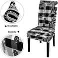 thumbnail image 5 of Bohemian Floral Dining Room Chairs Covers Set of 4 Watercolor Dark Blue and Red Striped USA Flag Stretch Spandex Kitchen Chair Slipcovers Removable Washable Geometric Parsons Chair Cover, 5 of 5