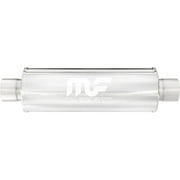 MagnaFlow Exhat Products Straight-Through Stainless Muffler: 10416, 4x4x14" Round , 2.5" Center Inlet / 2.5" Center Outlet
