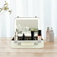 thumbnail image 6 of Makeup Train Case Orgarnizer with Rectangular Lights and Mirror, Travel Makeup Carrying Case Cosmetic Organizer White, 6 of 8