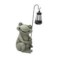 thumbnail image 3 of Estatua de rana con luz solar perfecl para exteriores adorno de resina, 3 of 8