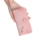 thumbnail image 6 of Cases for iPhone 15 Wallet Case for Women with Card Holder Retro Embossed Flower Zipper Wallet PU Leather Flip Cover with Detachable Lanyard for Apple iPhone 15 6.1" Pink, 6 of 14