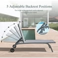 thumbnail image 7 of Domi Outdoor Living Chaise  Lounge  Set of 3, Lounge Chairs for Outside with Wheels, Outdoor Lounge Chairs with 5 Adjustable Position, Pool Lounge Chairs for Patio, Beach, Yard, Deck, Poolside, Grey, 7 of 7