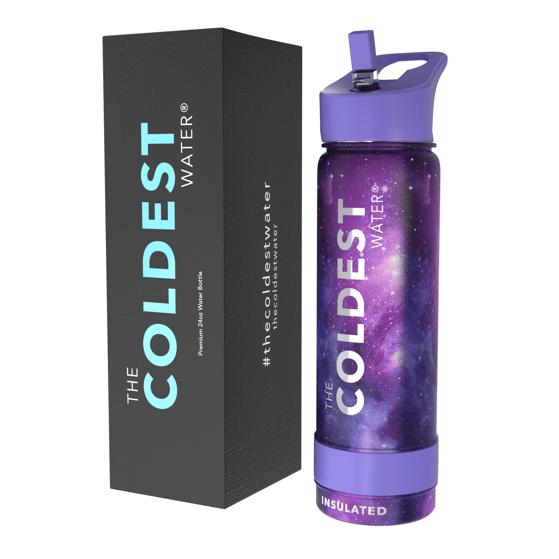 Coldest Sports Water Bottle 24 oz (Straw Lid), Leak Proof, Vacuum