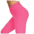 thumbnail image 2 of Aayomet Womens Leggings High Yoga Exercise Waist Women's Fitness Bubble Lifting Yoga Pants (Hot Pink, M), 2 of 4