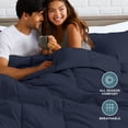 thumbnail image 5 of Bare Home Down Alternative Comforter Set - 3-Pieces - All Seasons - King, Midnight Blue, 5 of 10