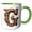 Green/White, variant on 3drose, Steampunk Monogram Initial G, 15oz Mug