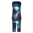 thumbnail image 4 of Tnhcen Women's Halloween Pajama Set 2 Piece Tank Top and Capri Pants Halloween Print Loungewear Soft Stretch Summer Sleepwear Plus Size S-2XL, 4 of 6