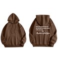 thumbnail image 2 of Rbaofujie Chandails d'Automne pour Femmes Femme Mode Imprimé Col Rond Manches Longues T-Shirt à Capuche Hauts Blouse Brun Chandails à Capuche pour Femmes, 2 of 4