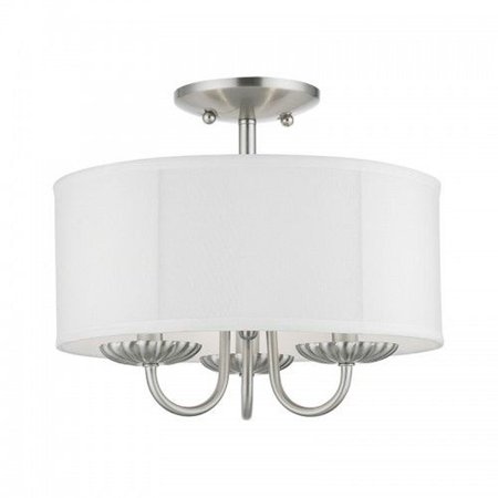 

3 Light Semi-Flush Mount in Transitional Style-11 inches Tall and 13 inches Wide-Brushed Nickel Finish Bailey Street Home 218-Bel-4615485
