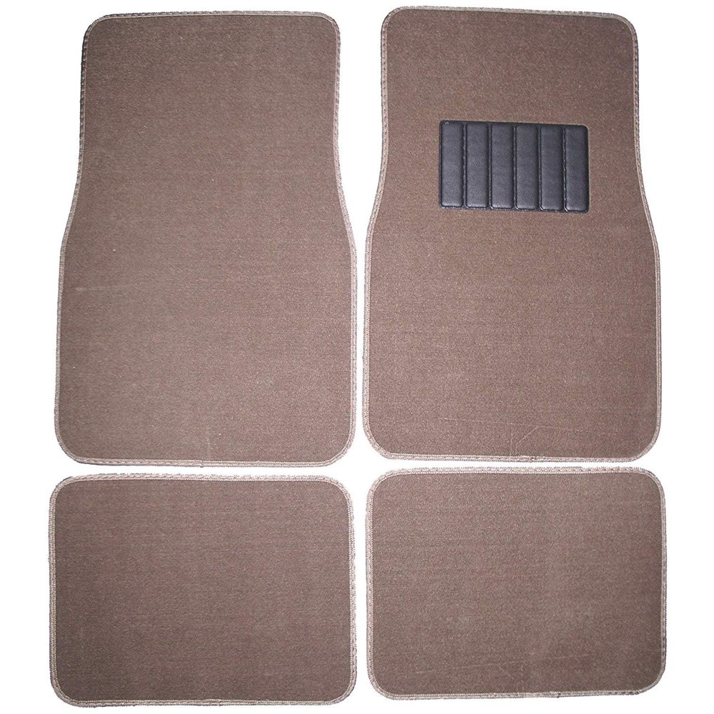 Front & Rear Carpet Car Truck SUV Floor Mats Dark Beige