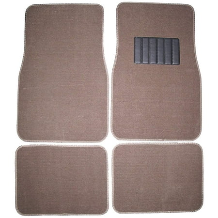 Front & Rear Carpet Car Truck SUV Floor Mats - Dark Beige
