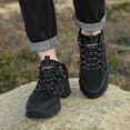 thumbnail image 2 of eileial Mens Sneakers Leather Running Shoes Trainers Sneaker Casual Hiking Shoes,Black 10, 2 of 6