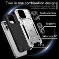 thumbnail image 6 of Dteck for iPhone 15 Pro Case with Slide Camera Lens Cover, Military Grade Drop Protection Magnetic Ring Holder Kickstand Protective Phone Case,Silver, 6 of 9