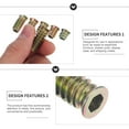 thumbnail image 3 of Hytrove 60pcs Threaded Nut Metal Threaded Insert T Nut Design Not Rotate Easily Shipping Crates, 3 of 5