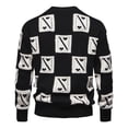 thumbnail image 5 of Men's Long Sleeve Sweaters Mock Neck Color Block Sweater Casual Pullover Tops Trendy Jacquard Sweatshirt Black 3XL, 5 of 9