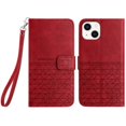 thumbnail image 1 of For Iphone 15 Plus Rhombic Texture Leather Phone Case With Lanyard(Red),iPhone 13 Pro, 1 of 7