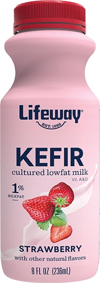 Lifeway Kefir Real Probiotic Low Fat Strawberry Milk Smoothie, 8 Oz ...