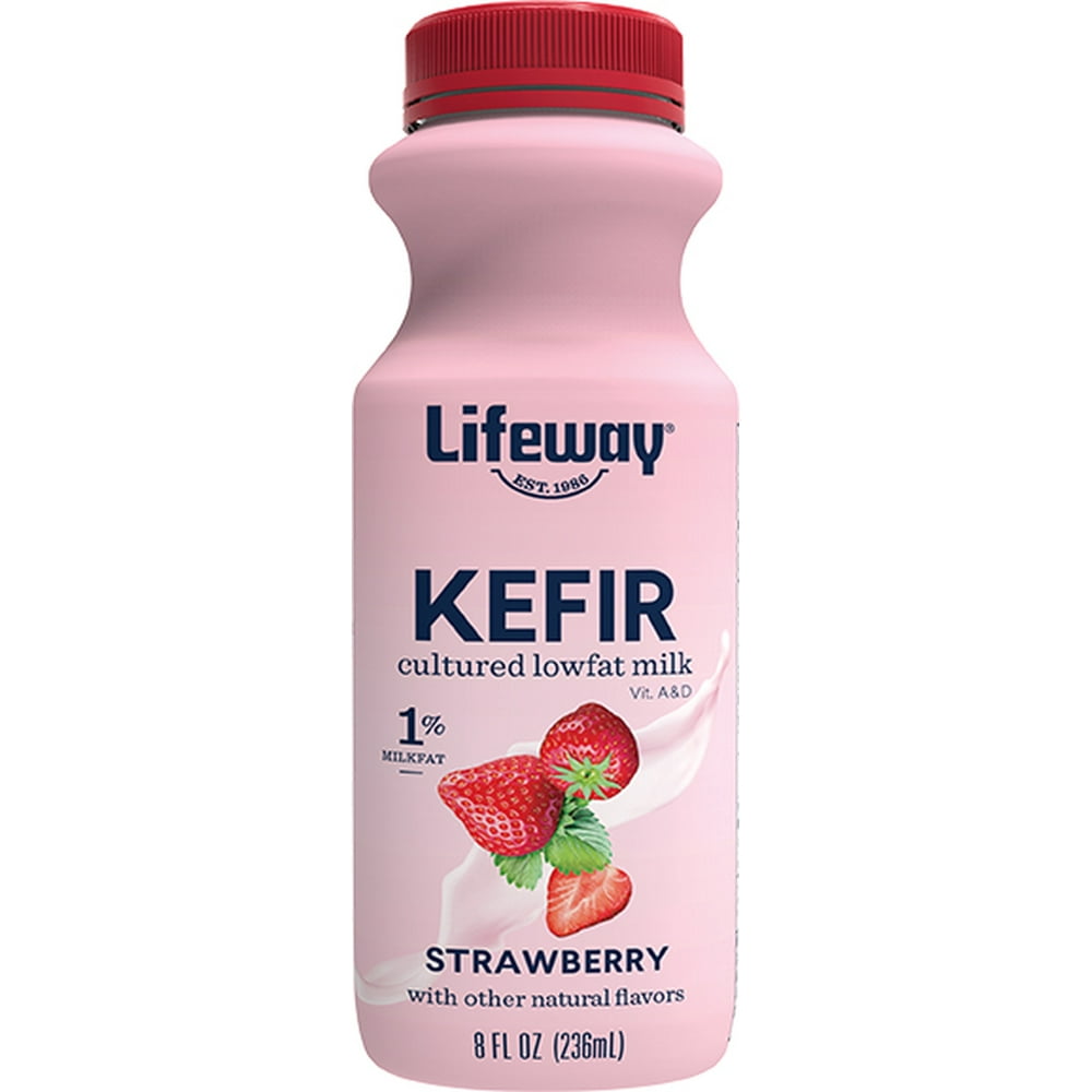 Lifeway Kefir Real Probiotic Low Fat Strawberry Milk Smoothie, 8 Oz