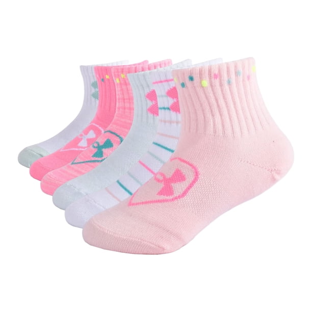 Calcetines Under Armour para bebés y niñas, paquete múltiple, color rosa, 12 a 24 m