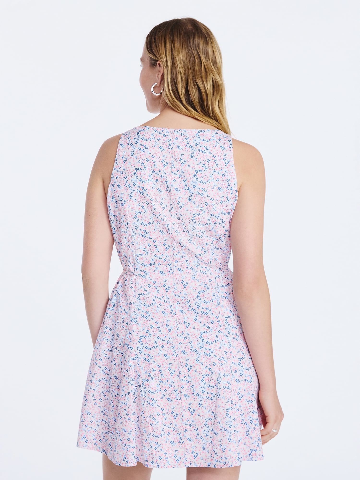 Free Assembly Women's and Women's Plus Cotton Boatneck Mini Dress, Sizes XS-4X