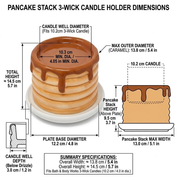 Pancake Stack 3 Wick Candle Holders Geometric European Style Resin Candlestick For Home Decor Gift