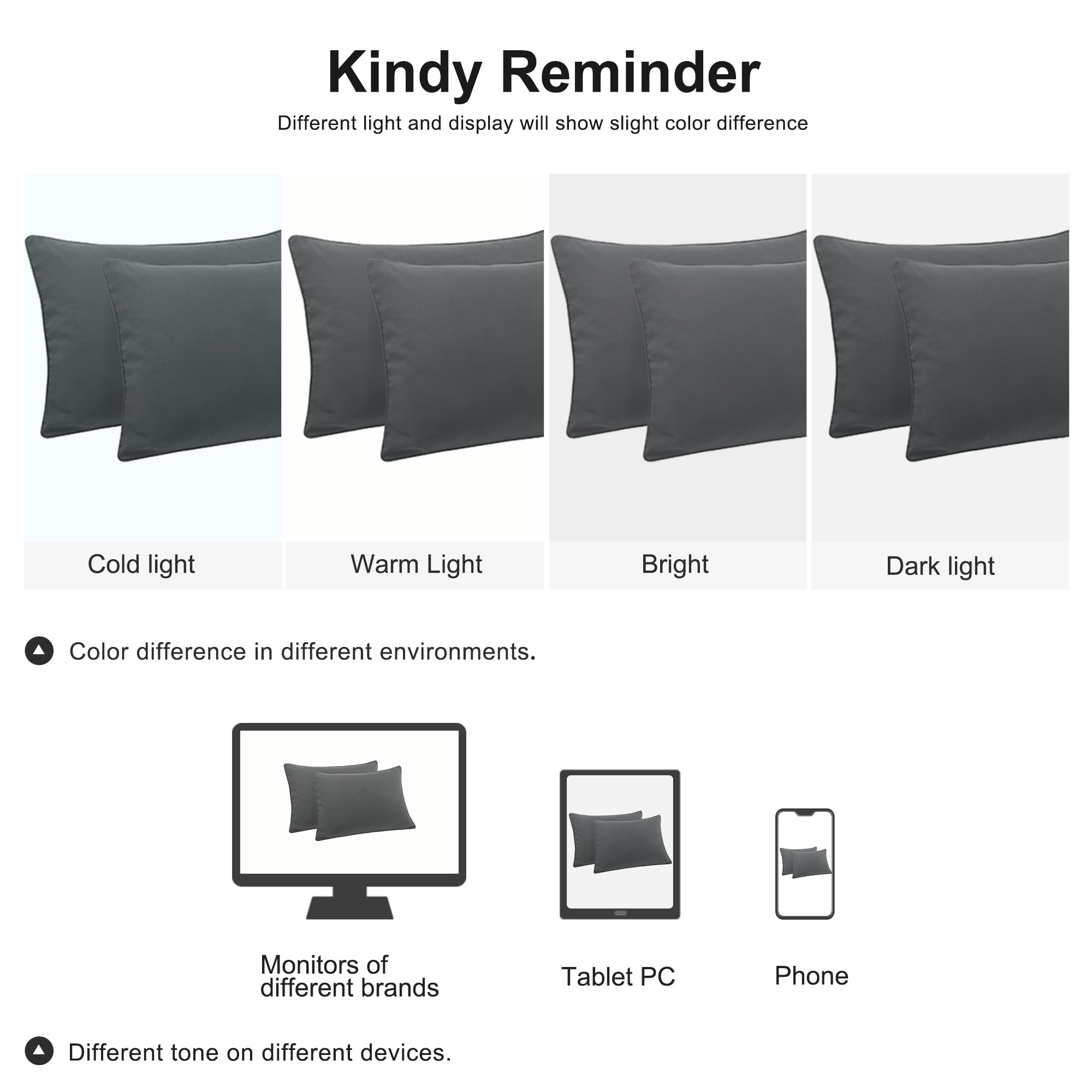 Unique Bargains 2Pcs Brushed Zipper Closure Microfiber Pillowcases Dark Gray King