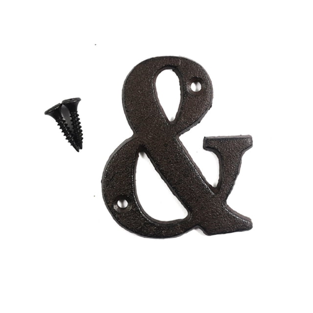 3 inch Vintage Decorative Cast Iron Metal Alphabet Letters Wall Sign Hanging Address Name Sign Letter(&)