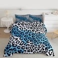 thumbnail image 2 of Homewish Leopard Cheetah Pattern Queen Comforter Set,Monden Chic Aesthetic Bedding Sets,Blue White Black Bedding Comforter Set For Girls Teens,Ultra Soft Home Decor Reversible,3 Pieces, 2 of 8