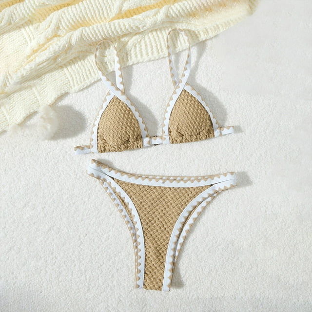 Traje de baño para mujer, traje de baño dividido de moda para mujer, traje de baño deportivo ajustado de cintura alta de comercio exterior, trajes de baño para mujer