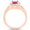 thumbnail image 2 of 14K Rose Gold Plated 1.26 Carat Genuine Glass Filled Ruby & White Topaz .925 Sterling Silver Ring QJ Model, 2 of 3
