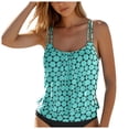 thumbnail image 3 of idosla Womens Blouson Tankini Top Only Loose Fit Swim Top No Bottom Modest Swimsuit (Mint Green, S), 3 of 8