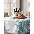 thumbnail image 6 of Turquoise Coastal Turtle Table Cloth, Ocean Coral Nautical Waterproof Tablecloth for Rectangle Tables, Reusable Washable Fabric Table Cover for Restaurant Kitchen Dining Tables 60"x84", 6 of 6