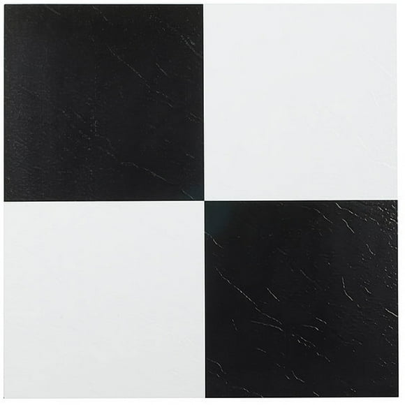 Achim Home Furnishings Nexus Carreau de Plancher en Vinyle, Carreaux Noirs, Lot de 20