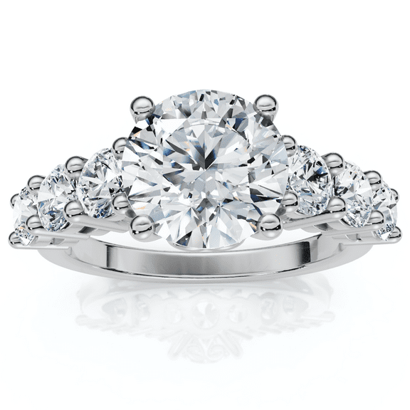 Pompeii Certified 3 Ct Diamond Engagement Ring 14k White Gold Lab Grown (G/H,VS2-SI1)