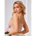 thumbnail image 2 of DARING DIVA Women's V Neck Wireless Adjustable Spaghetti Straps Padded Bras Medium Beige, 2 of 6