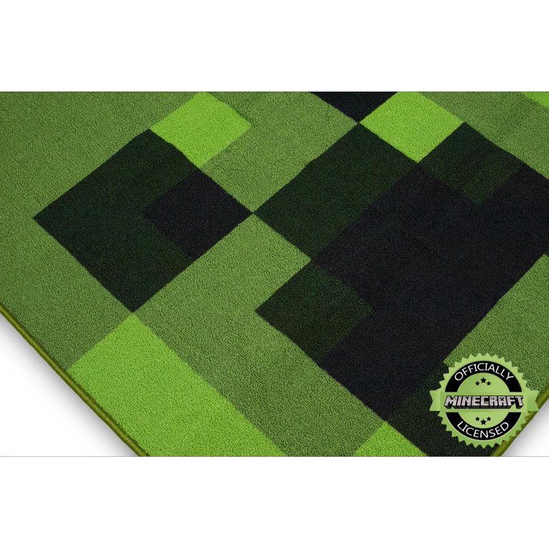 Ukonic Minecraft Creeper Area Rug, Creeper Minecraft Rug