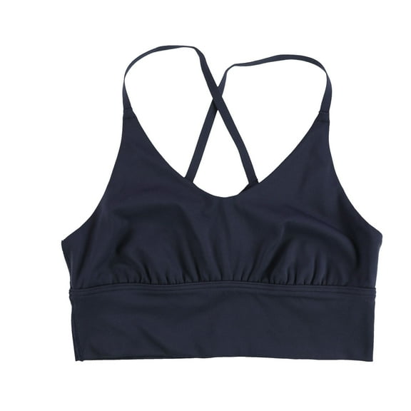 OFFLINE Womens Solid Strappy Back Sports Bra, Blue, Small